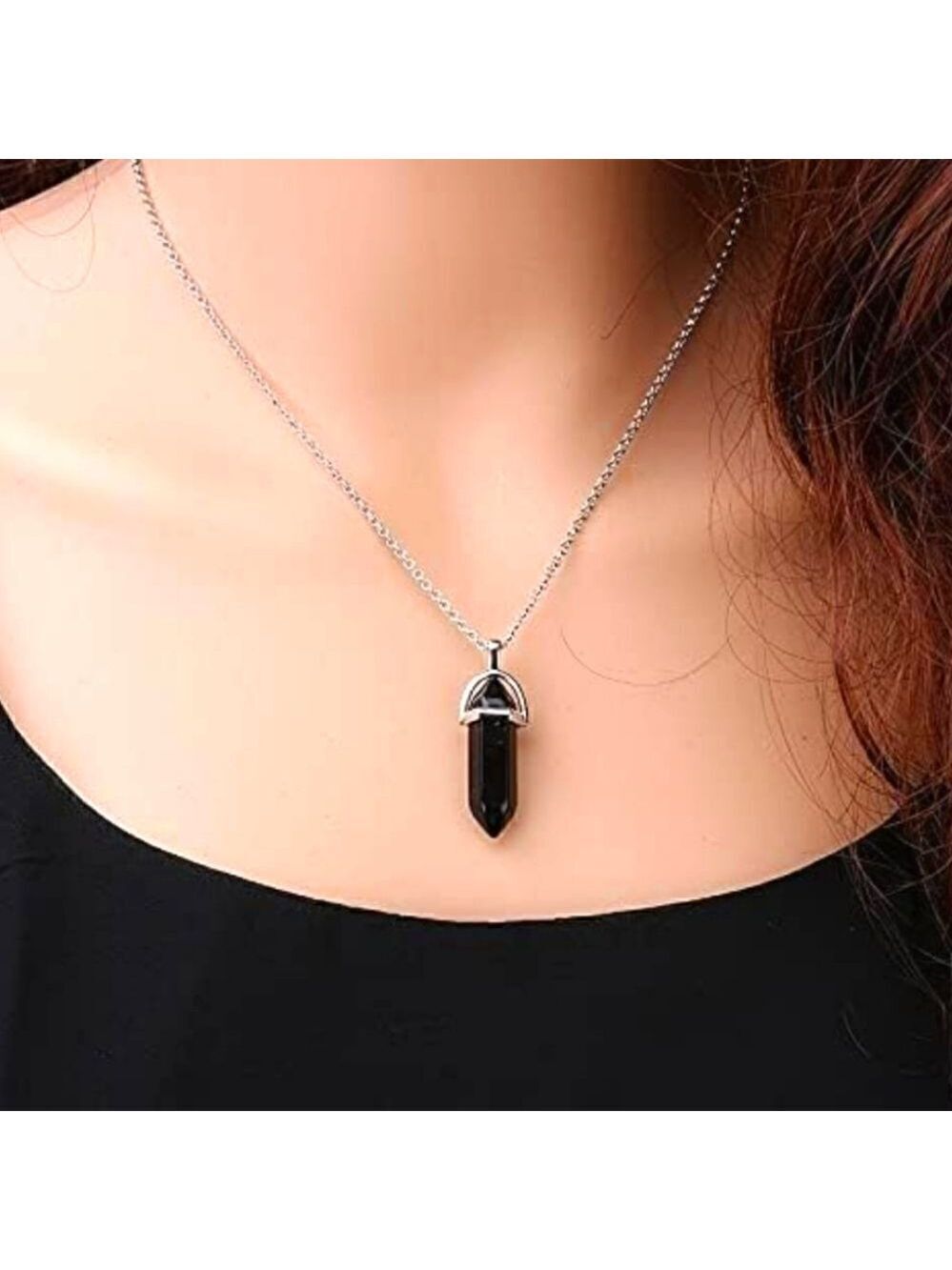 Natural Hexagon Stone Crystal Pendant Mineral Quartz Pendant Handmade